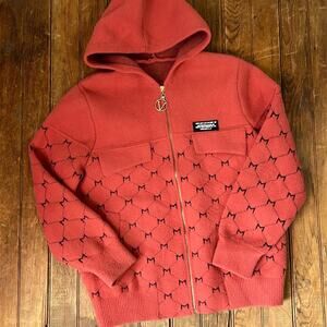 EUC Women's G Star Raw fleece jacket  zip up hooded reddish pink size small